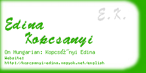 edina kopcsanyi business card